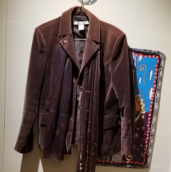 Women's NYGARD Brown Velvet Blazer (Size 8) - Picture 1 of 8